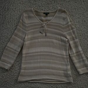 Ralph Lauren Cream Knit 3/4 Sleeve Top